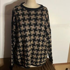 😄Vintage sweater gold stars drop shoulders acrylic